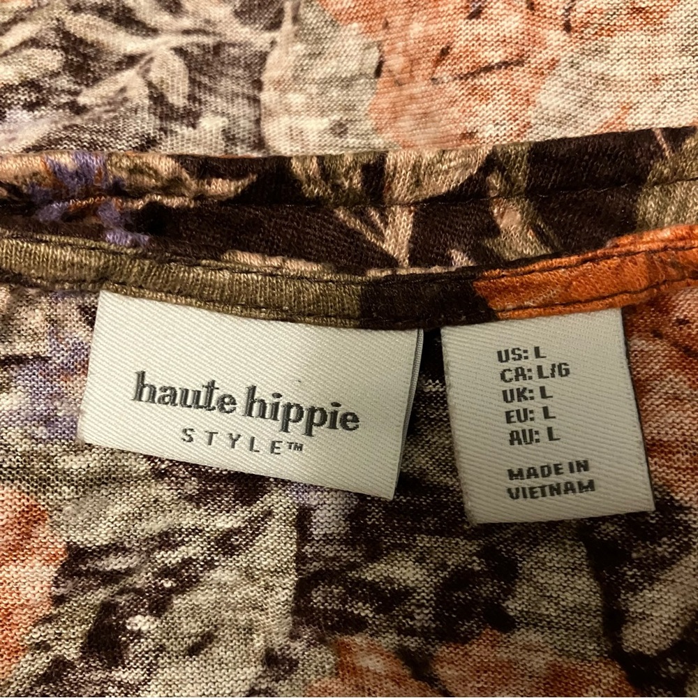 Haute Hippie Floral Poppy Top Sz L - Picture 6 of 7